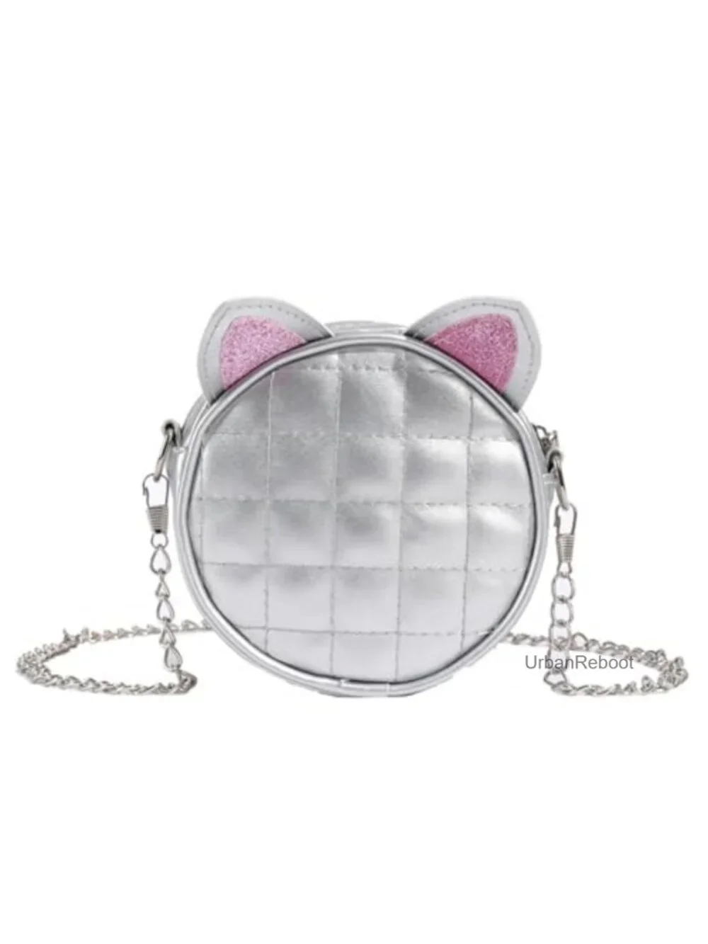 Girls Cat Crossbody Purse PU Leather Glitter Cat Ear Shoulder Bag Wallet Pouch